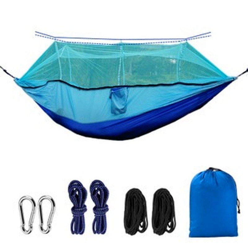 Bourette spinning 210T Nylon Hammock Outdoor Anti-mosquito Hammock Outdoor Camping Goods Bed Bearing - Image 5