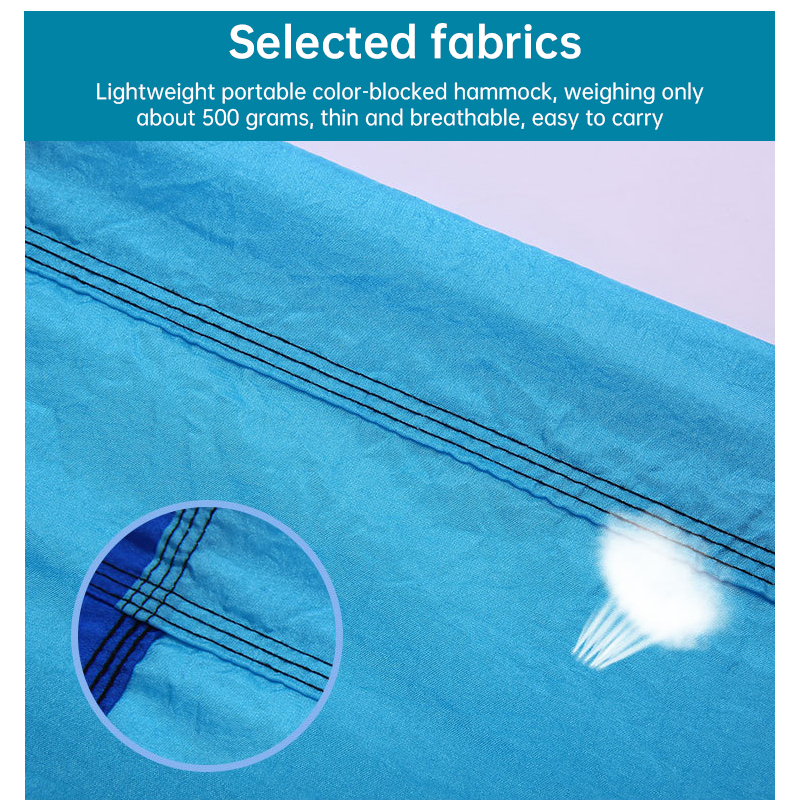 Light double nylon camping hammock with straps. Great for trips, beach, yard & garden. - Image 11