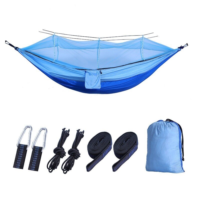 Bourette spinning 210T Nylon Hammock Outdoor Anti-mosquito Hammock Outdoor Camping Goods Bed Bearing - Image 3