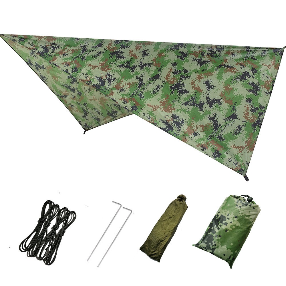 Outdoor Supplies Multifunctional Triangular Canopy Waterproof Rain Proof Sunscreen Tent Camping Supplies Beach Sunshade Cloth