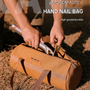 Outdoor Camping Storage Bag – Round Barrel Canvas Tool Organizer