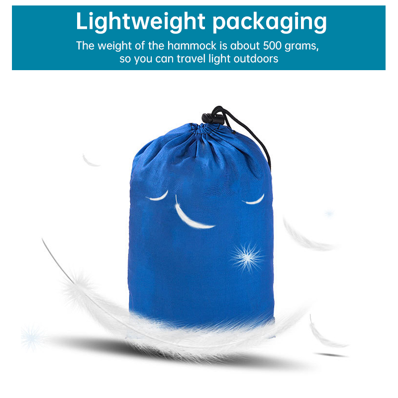 Light double nylon camping hammock with straps. Great for trips, beach, yard & garden. - Image 12