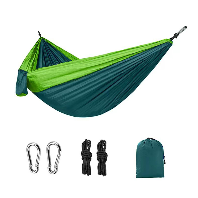 Light double nylon camping hammock with straps. Great for trips, beach, yard & garden. - Image 8