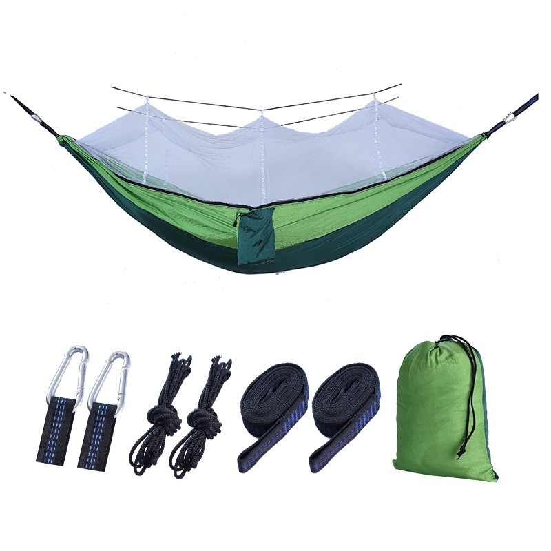 Bourette spinning 210T Nylon Hammock Outdoor Anti-mosquito Hammock Outdoor Camping Goods Bed Bearing - Image 2
