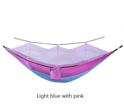 Bourette spinning 210T Nylon Hammock Outdoor Anti-mosquito Hammock Outdoor Camping Goods Bed Bearing - Image 8
