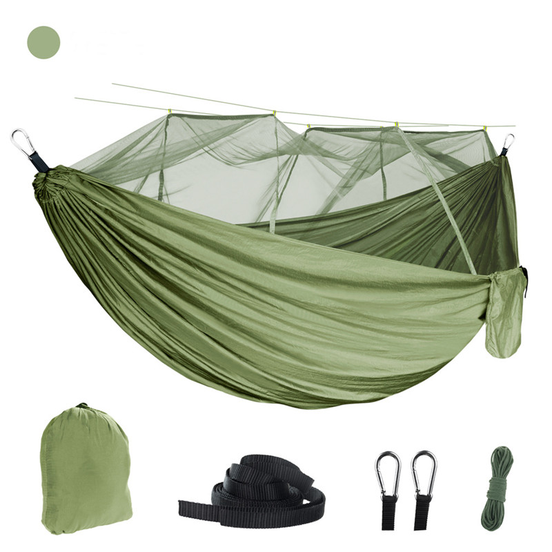 Hammock Outdoor Mosquito Net – 210T Parachute Nylon Camping Hammock with Built‑In Bug Net & Dense Mesh Protection